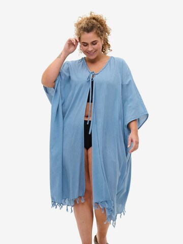 Swim by Zizzi Kimono 'SULVA' in Blauw: voorkant