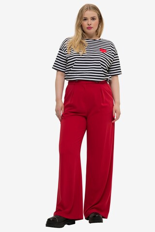 Studio Untold Wide leg Pleat-Front Pants in Red