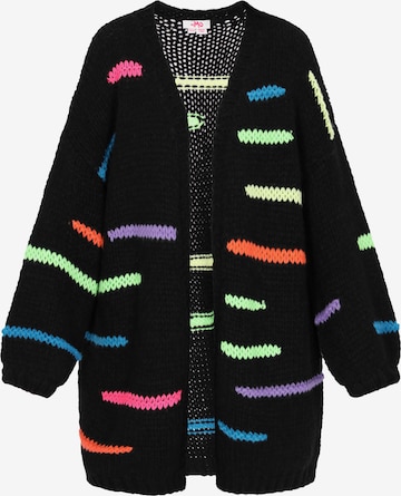 MYMO Široka pletena jopa | črna barva: sprednja stran