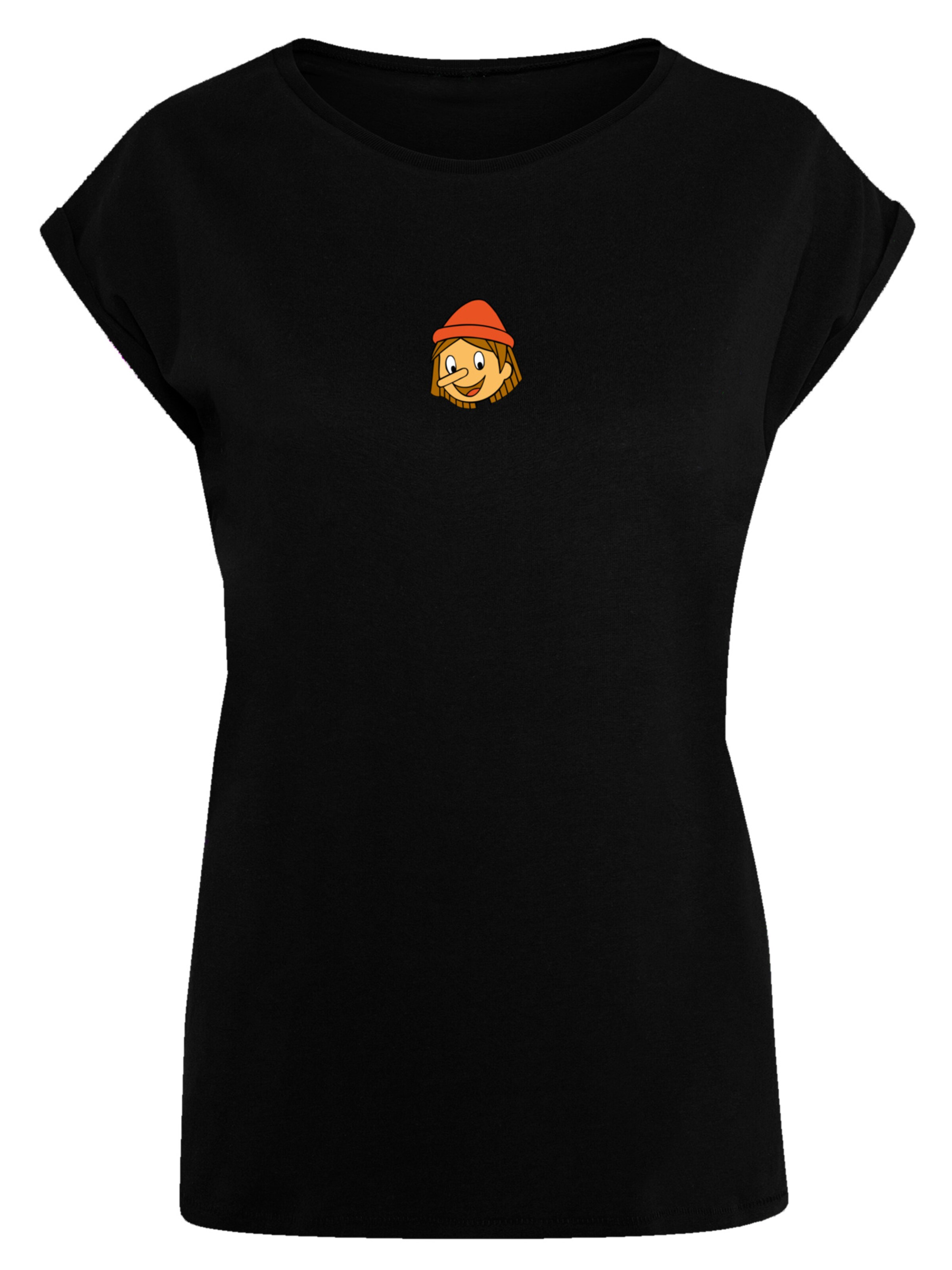 F4NT4STIC Shirt 'Pinocchio No Strings Attached' in Zwart: voorkant