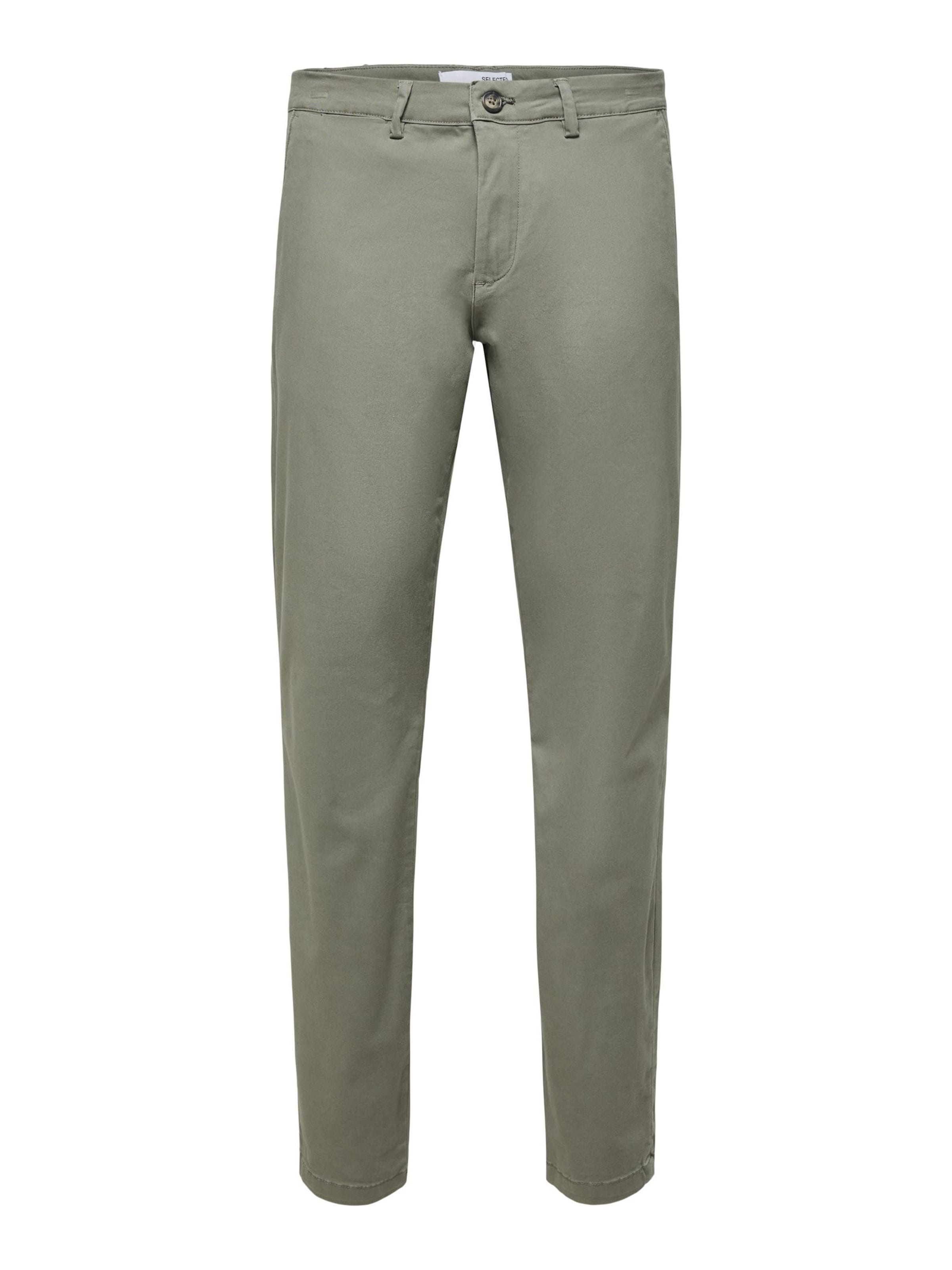 SELECTED Chino Pants 'Miles Flex' in Green: front