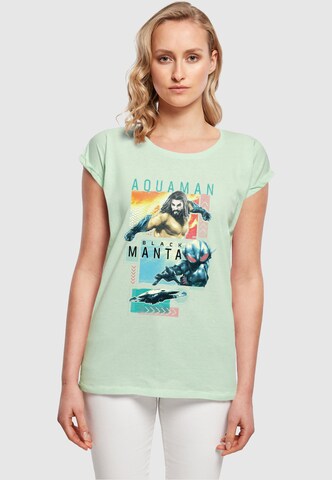 ABSOLUTE CULT T-Shirt 'Aquaman - Character Tiles' in Grün: predná strana