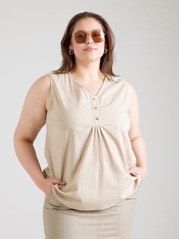 Camicia da donna di ONLY Carmakoma in grigio: frontale