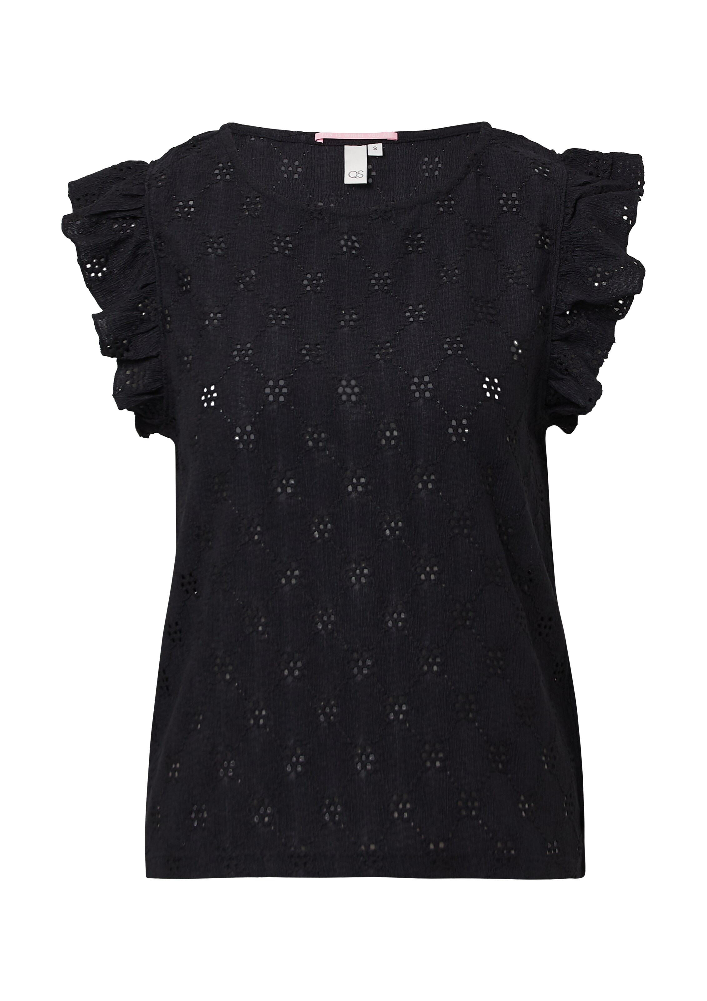 T-shirt QS en noir : devant