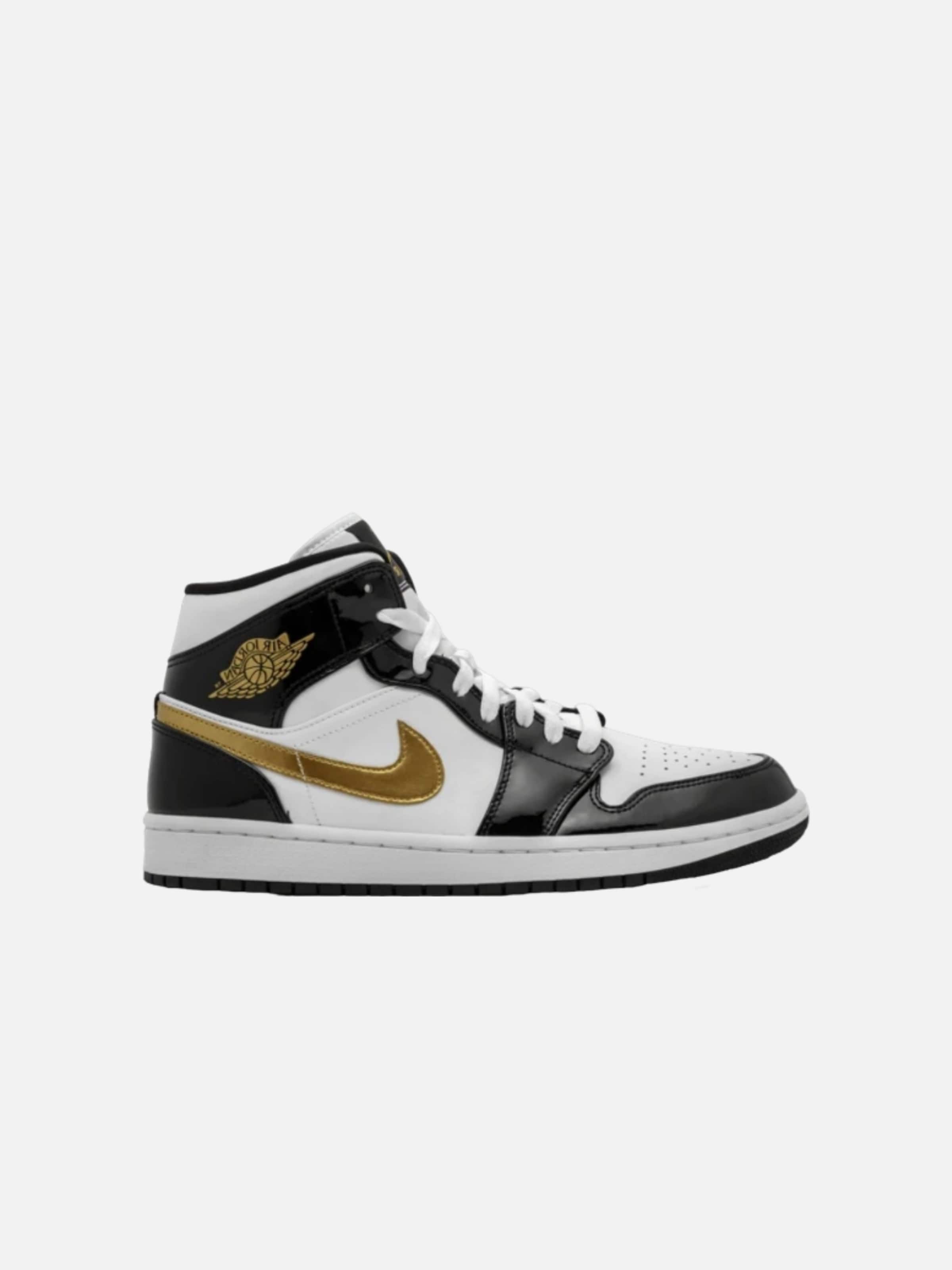 Sneaker alta 'Air 1 Mid Patent' di Jordan in bianco: frontale
