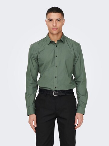 Coupe slim Chemise Only & Sons en vert : devant