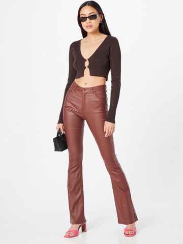 Edikted Flared Jeans 'Luna' in Brown