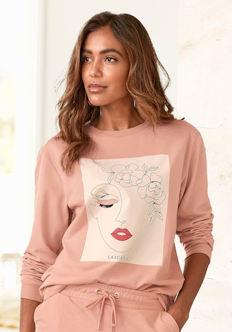 LASCANA Sweatshirt in Roze: voorkant