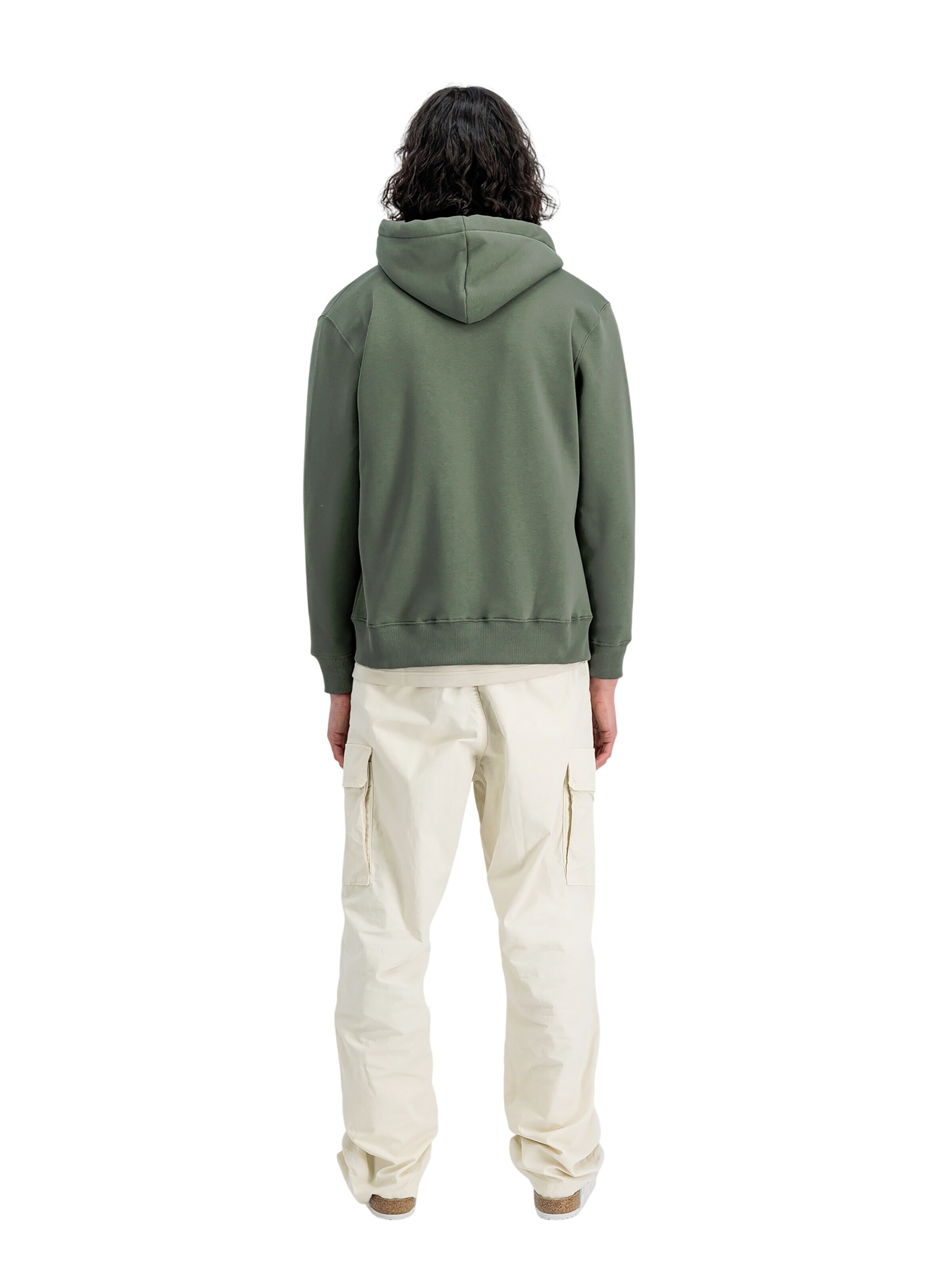 ALPHA INDUSTRIES Zip-Up Hoodie in Green
