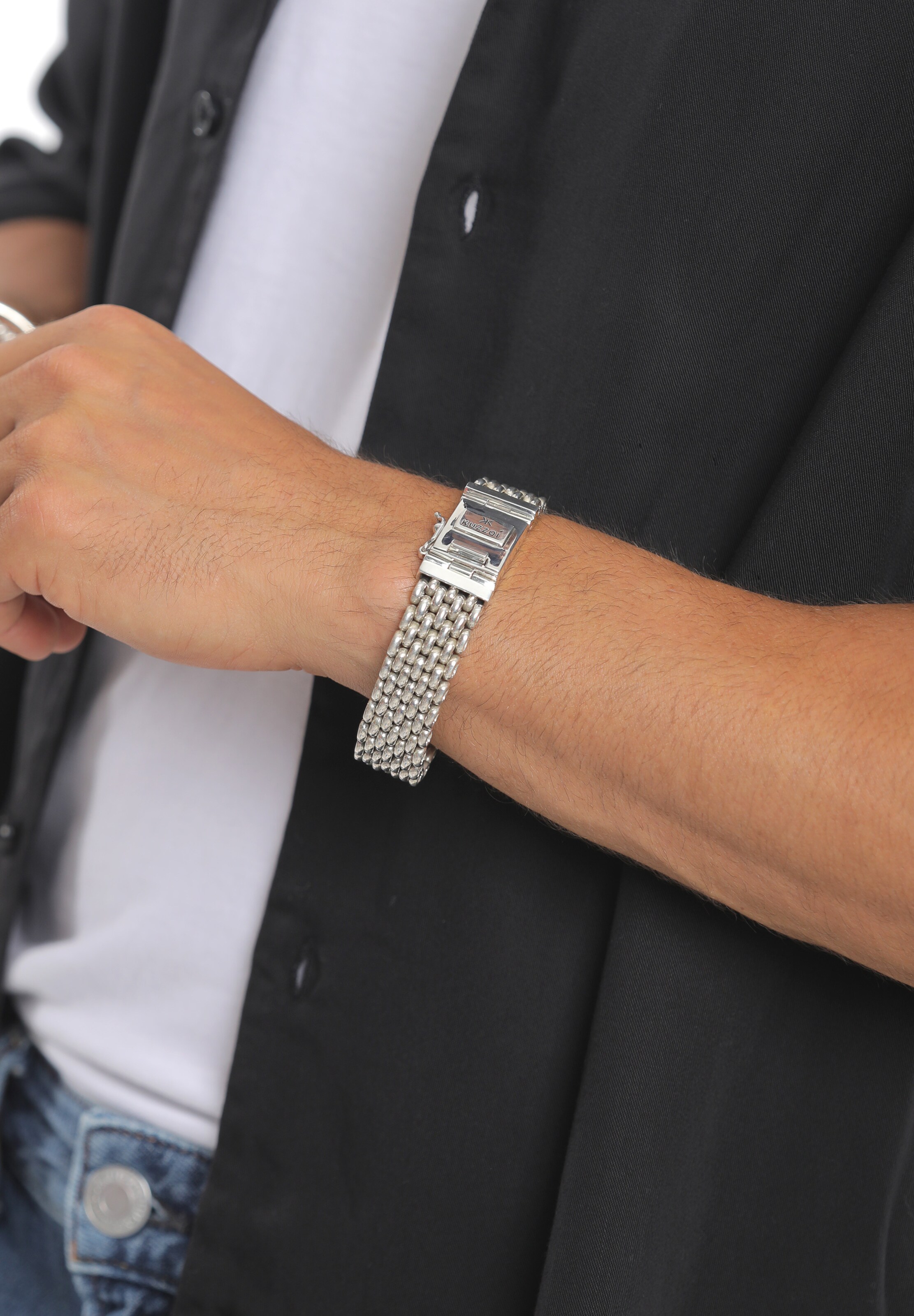 KUZZOI Bracelet 'Basic' in Silver: front