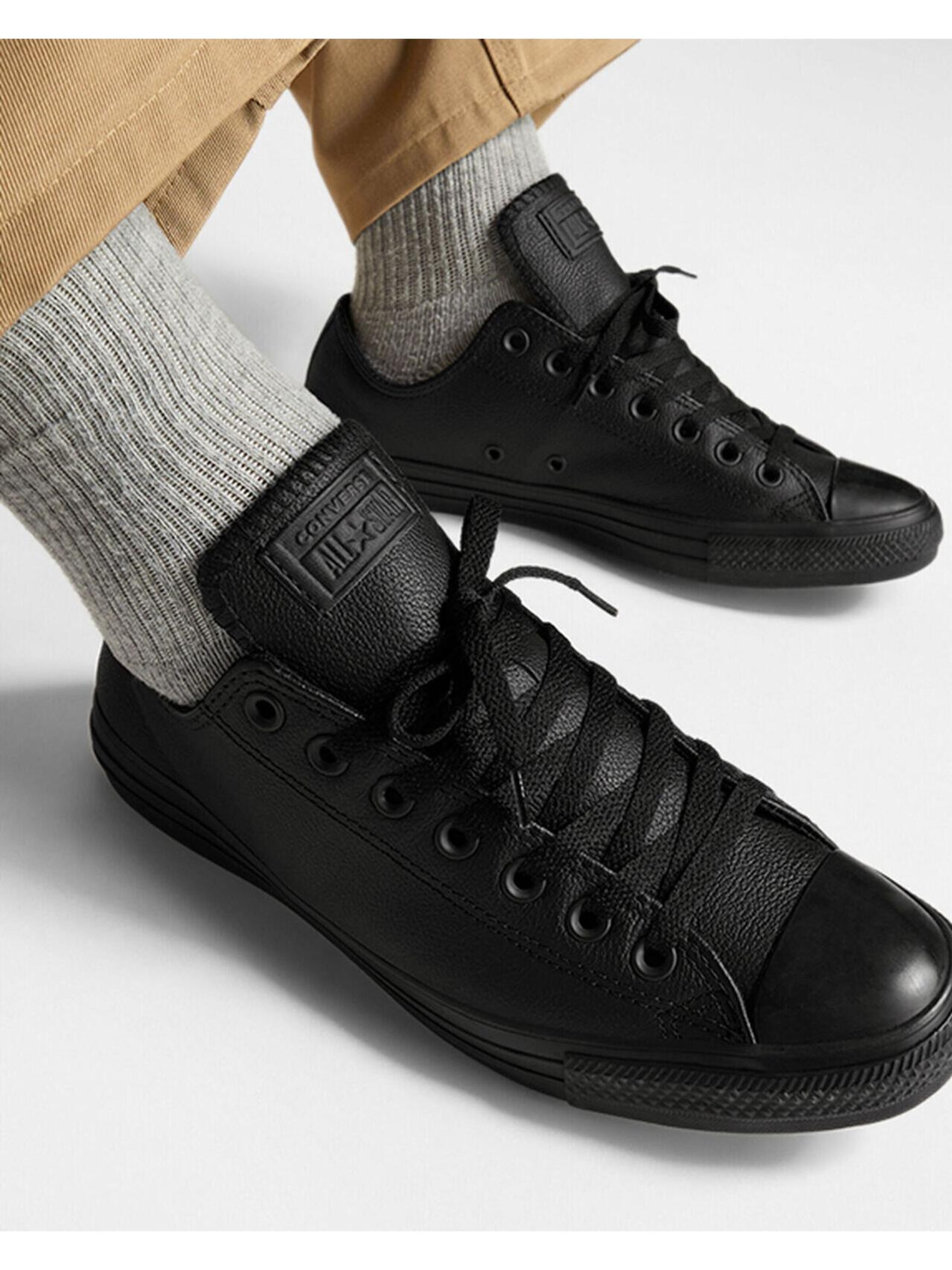 CONVERSE Sneaker low 'Converse Chuck Taylor Ox Leather'‌‌‌‌‌‌‌‌‌ in Schwarz