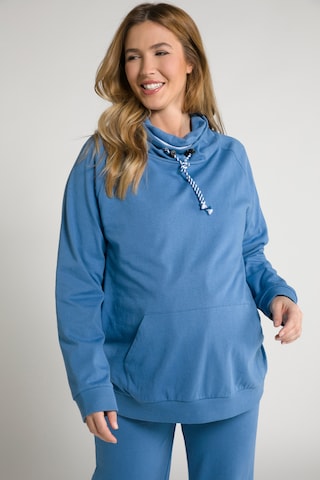 Sweat-shirt Ulla Popken en bleu : devant