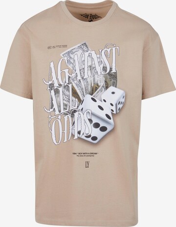 T-Shirt 'Against All V.2' Lost Youth en beige : devant