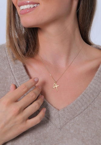 ELLI Necklace 'Fisch, Kreuz' in Gold: front
