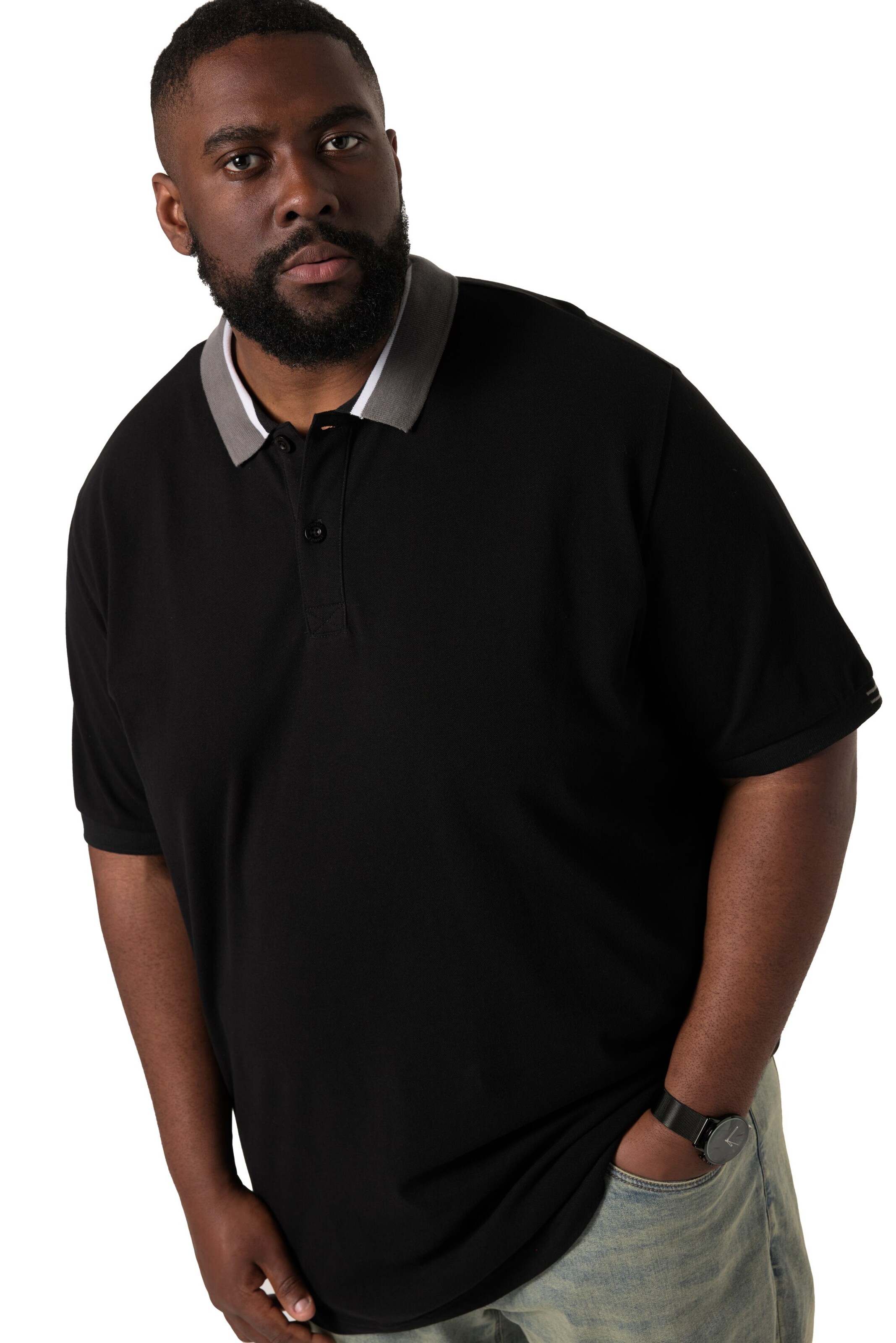 STHUGE Shirt in Zwart: voorkant