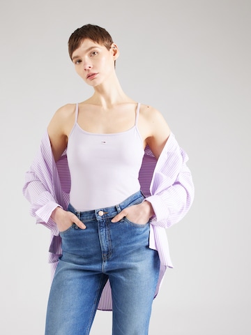 Top 'ESSENTIAL' di Tommy Jeans in lilla: frontale