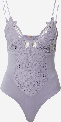 Free People - Camisa body 'ADELLA' em roxo: frente