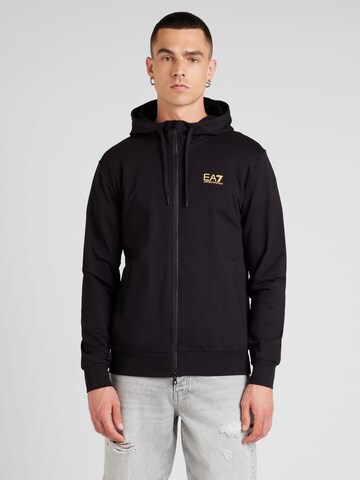 EA7 Emporio Armani Ζακέτα φούτερ σε μαύρο: μπροστά