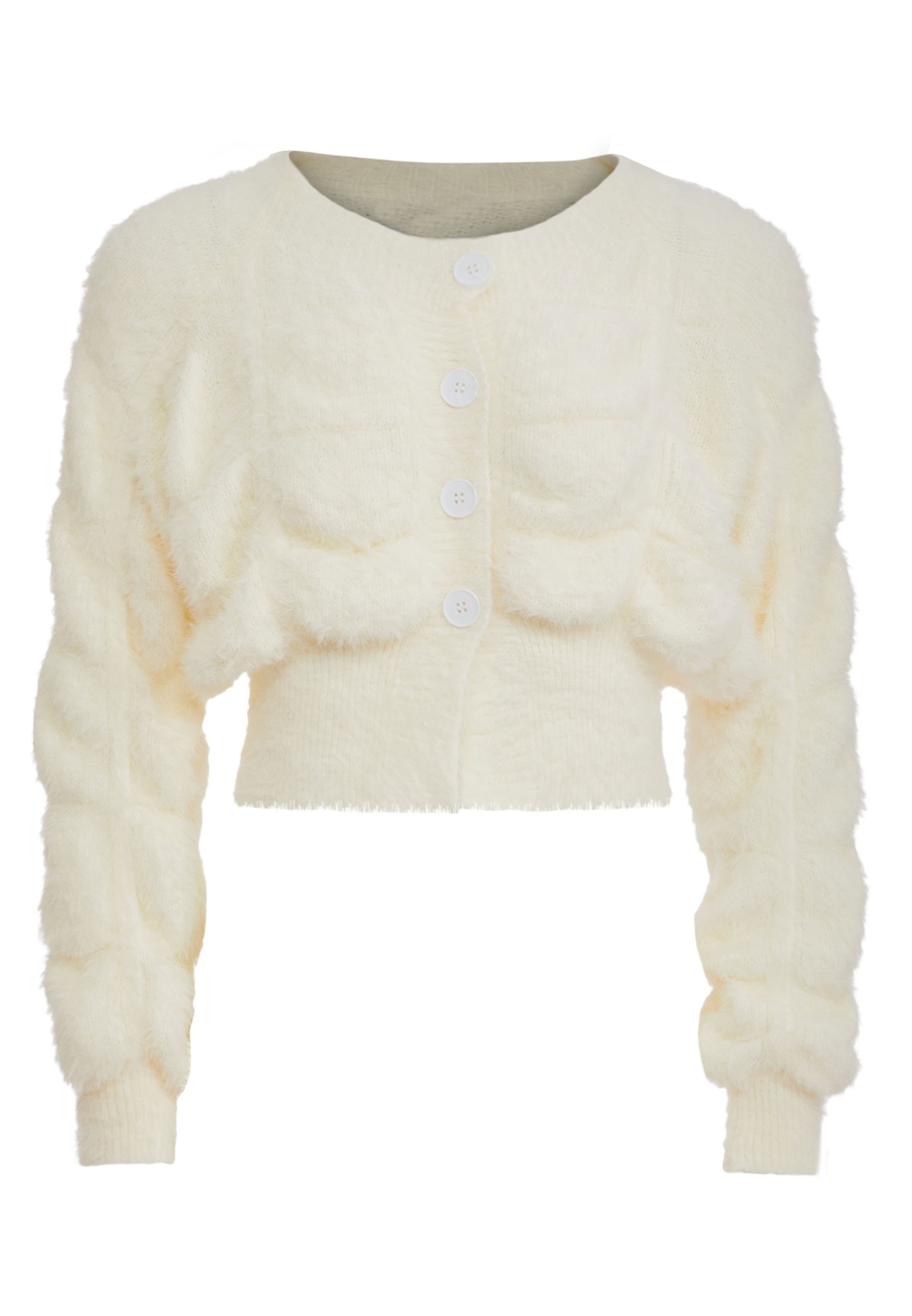 Poomi - Casaco de malha em branco: frente