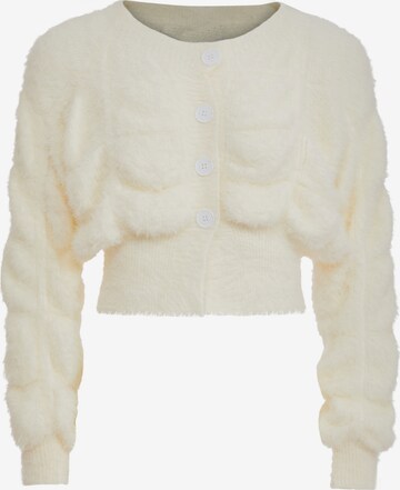 Poomi Knit Cardigan in White: front