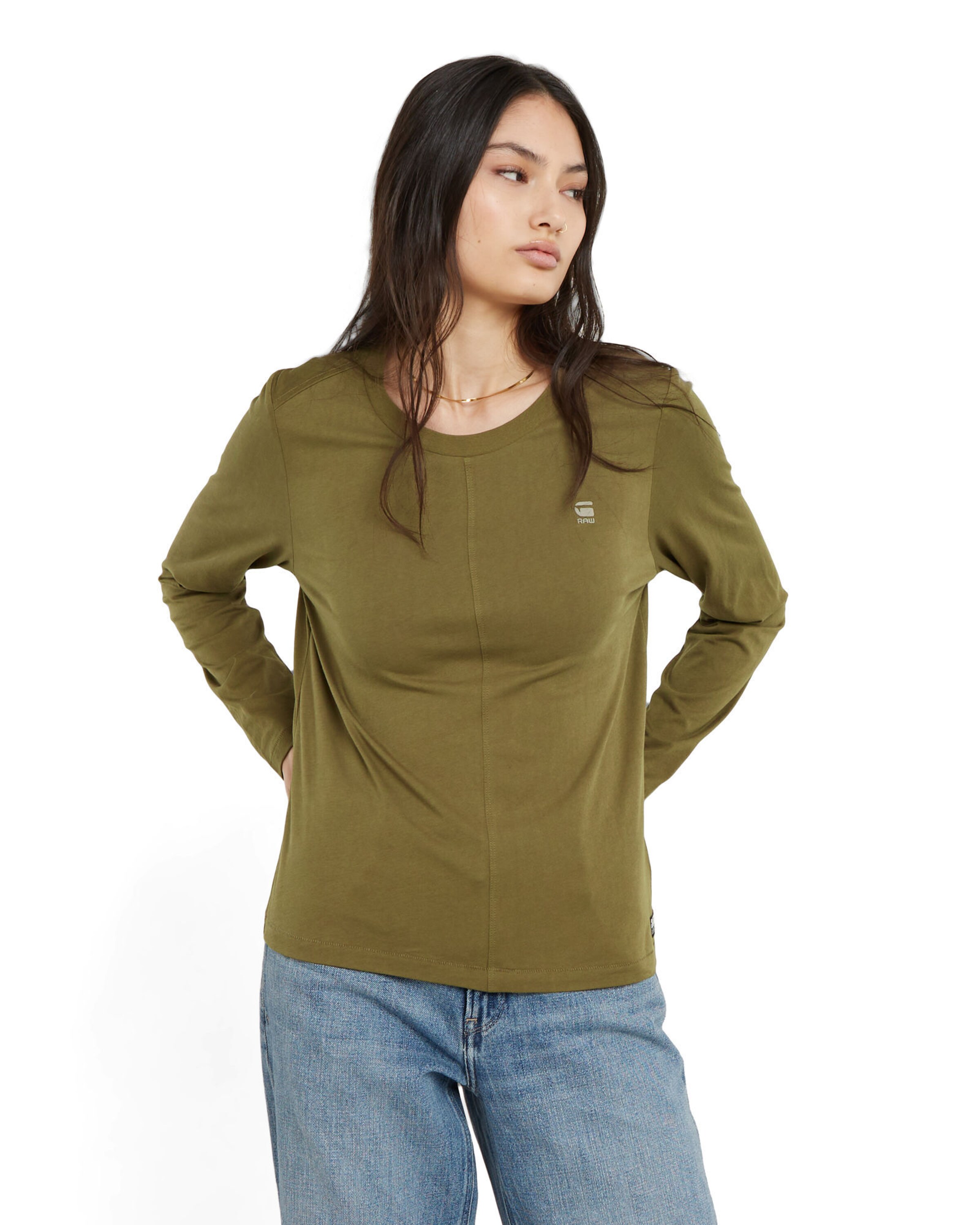 G-STAR Shirt in Groen: voorkant