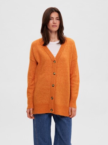 SELECTED - Cárdigan 'Maline' en naranja: frente