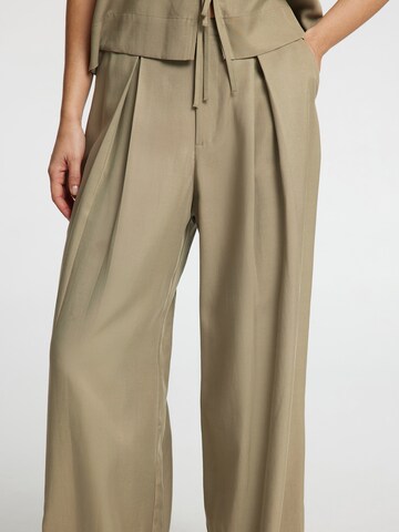 SELECTED FEMME Wide leg Bandplooibroek 'SLFNATUK' in Groen
