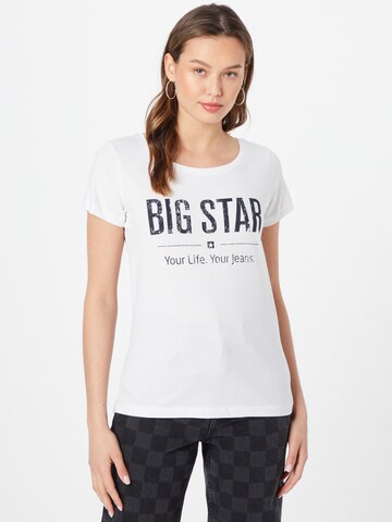 Tricou 'BRUNONA' de la BIG STAR pe alb: față