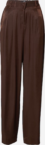 VERO MODA Wide leg Pleat-Front Pants 'TIKA' in Brown: front