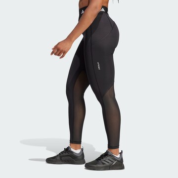 ADIDAS PERFORMANCE Skinny Παντελόνι φόρμας 'Techfit Stash Pocket Full-length' σε μαύρο