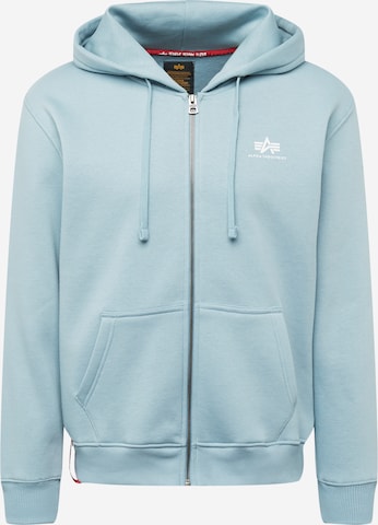 ALPHA INDUSTRIES Zip-Up Hoodie in Blue: front