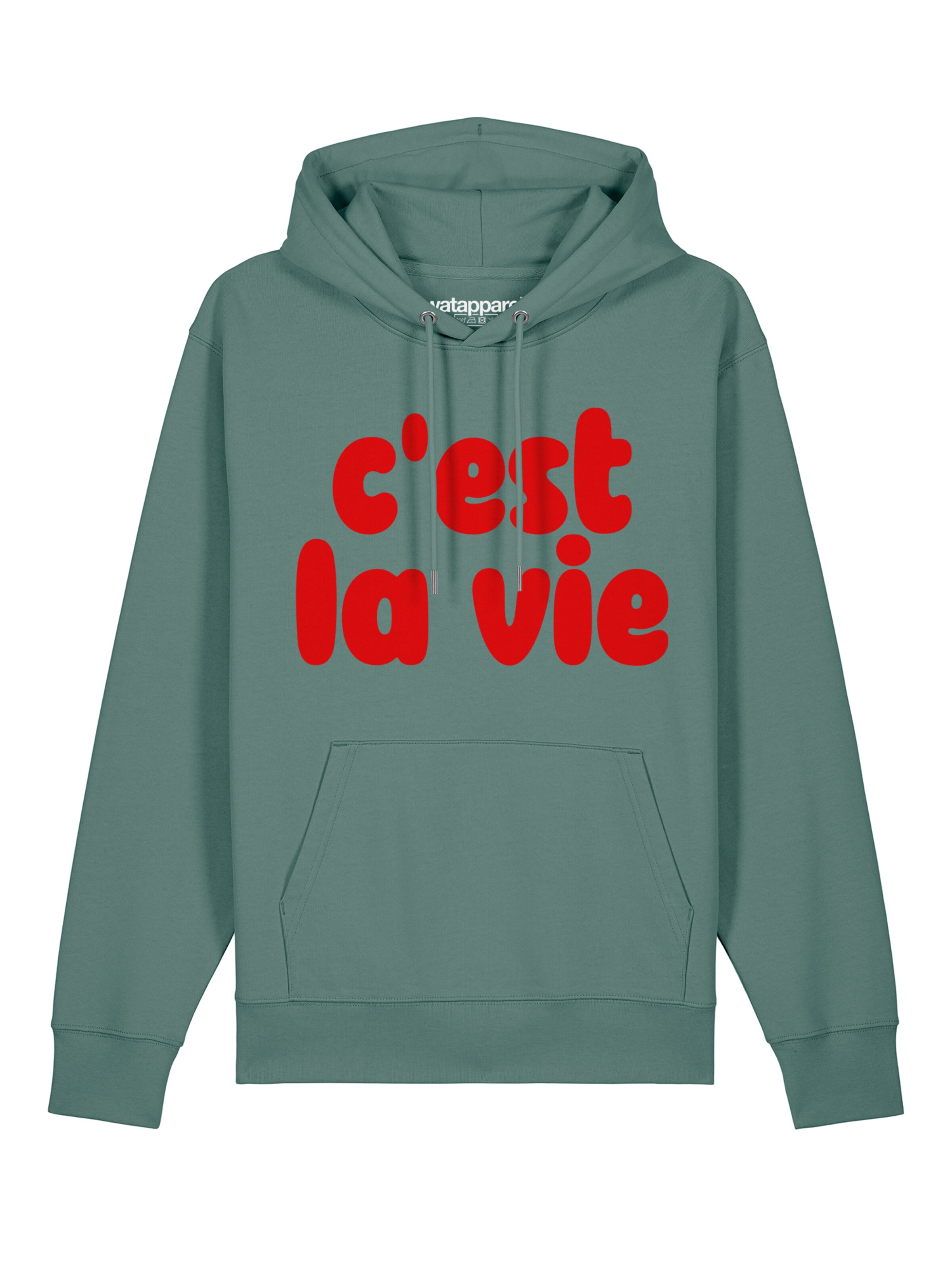 Watapparel Sweatshirt 'Cest La Vie' in Green: front