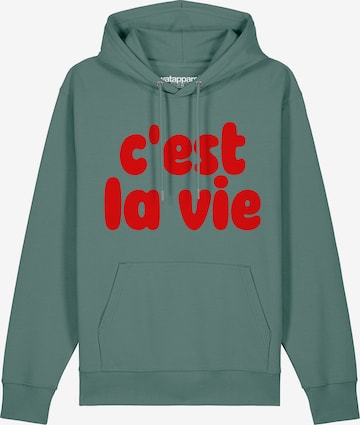 Watapparel Sweatshirt 'Cest La Vie' in Green: front