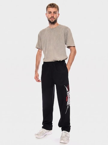 DOLLY NOIRE Luźne Spodnie 'SHARD BAGGY SWEATPANTS BLACK' w kolorze czarny: przód
