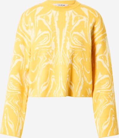 A-VIEW Pullover 'Kira' i gul / hvid, Produktvisning