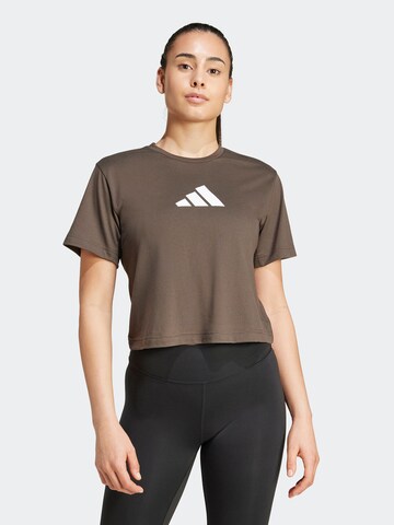 ADIDAS PERFORMANCE Λειτουργικό μπλουζάκι 'Essentials' σε πράσινο: μπροστά