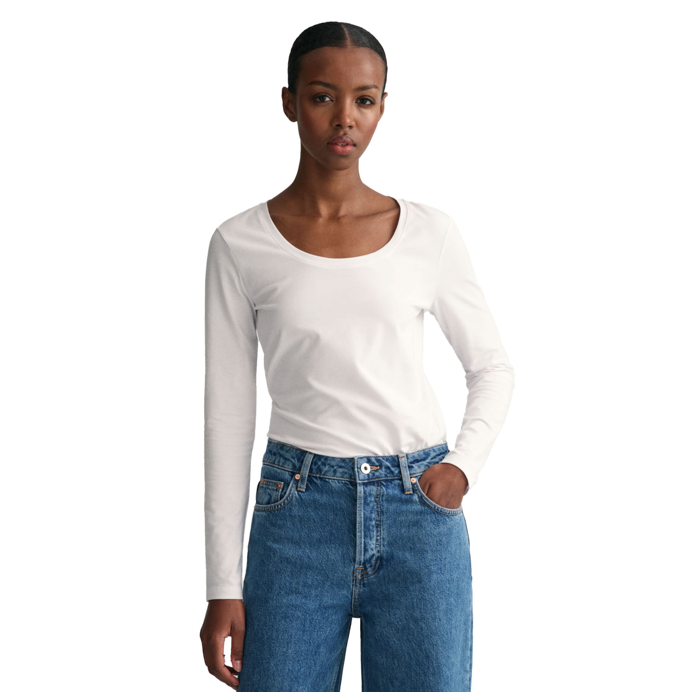 GANTMajica - bijela boja: prednji dio