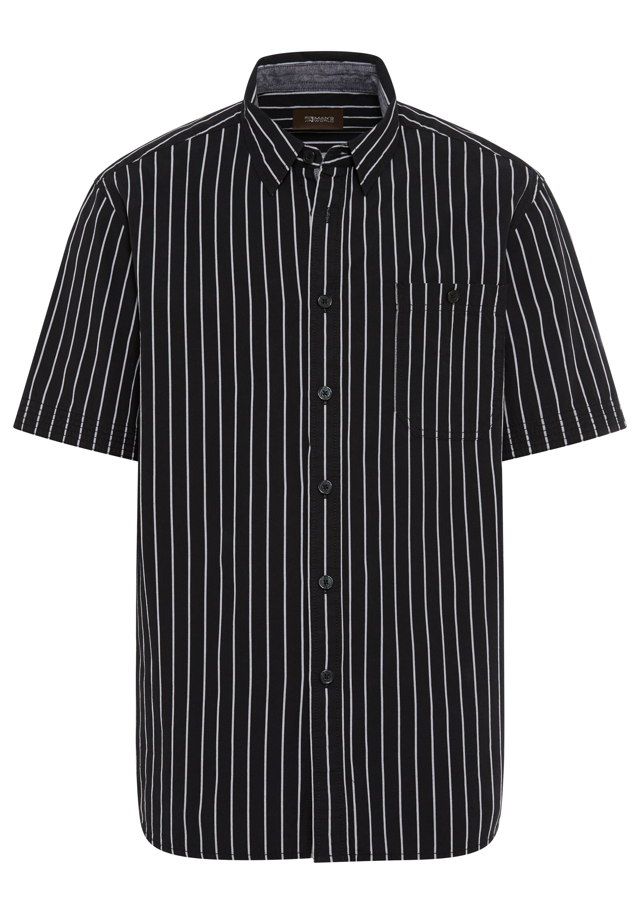 Man's World Hemd in Schwarz: Vorderseite