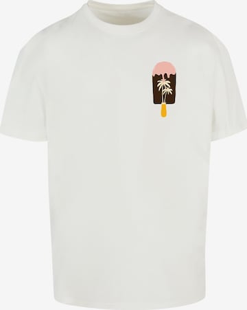 Merchcode Shirt 'Summer - Icecream' in Wit: voorkant