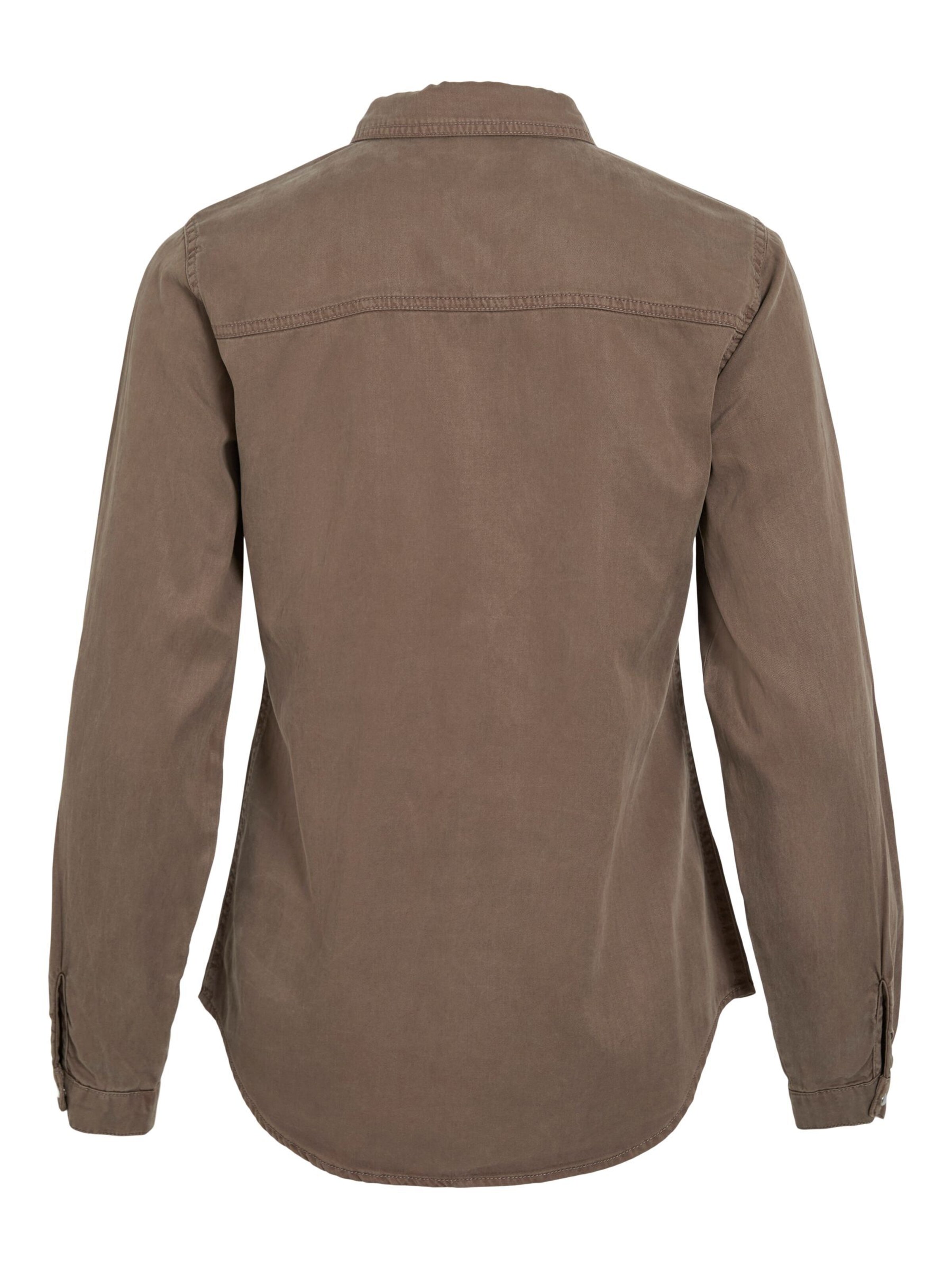 VILA Skinny Blouse 'BISTA' in Brown