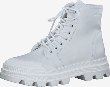 TAMARIS Lace-Up Ankle Boots in White: front