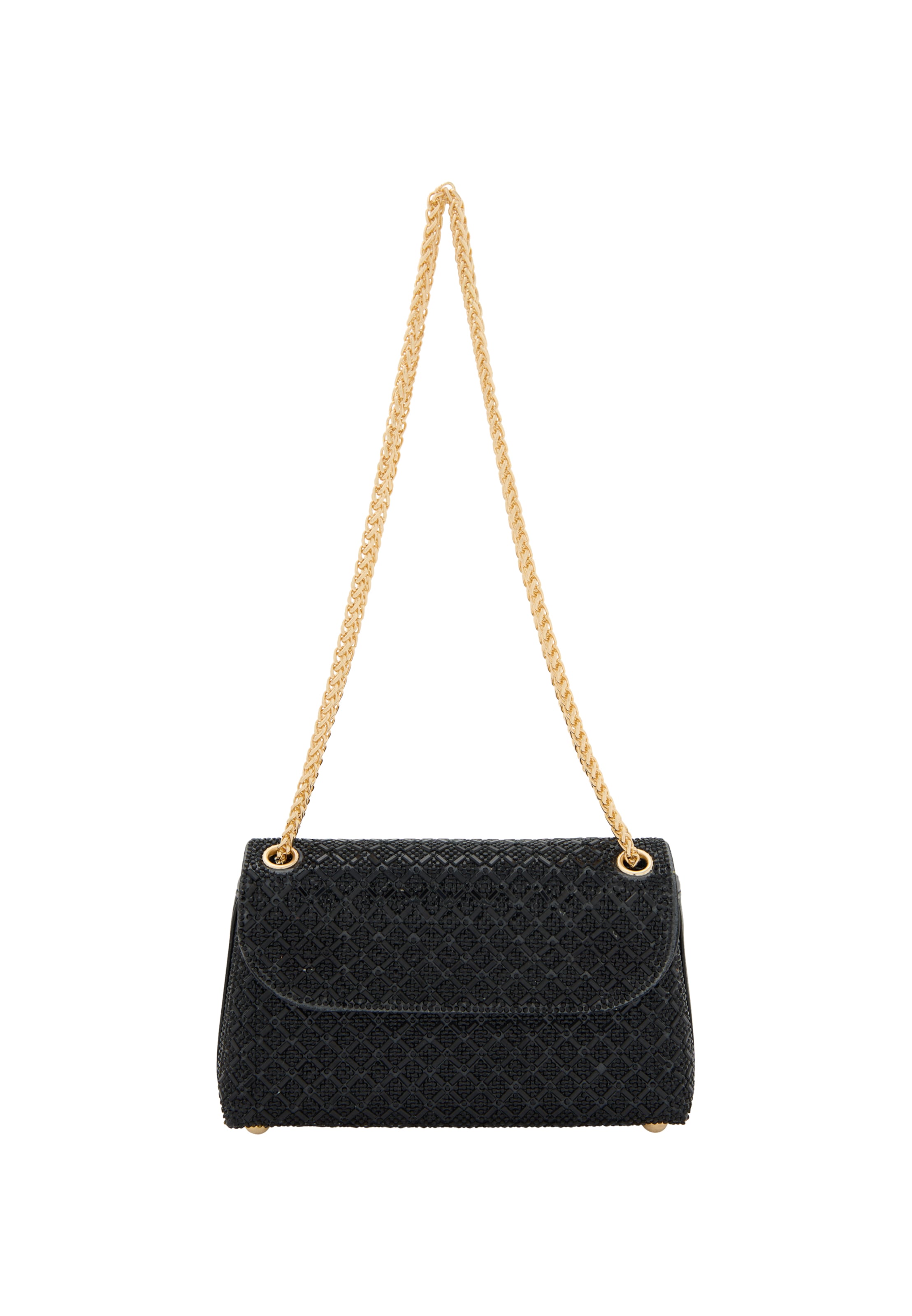 Clutch de la faina pe negru: față