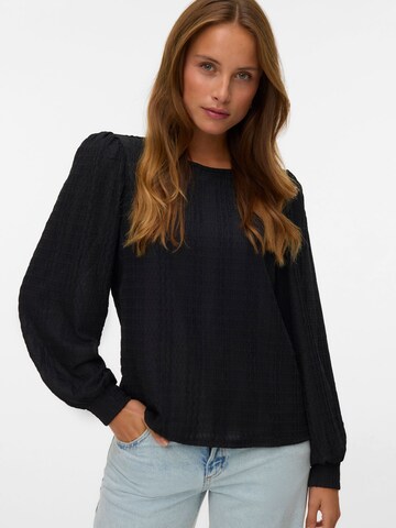 VERO MODA Blouse 'JASMIN' in Zwart: voorkant