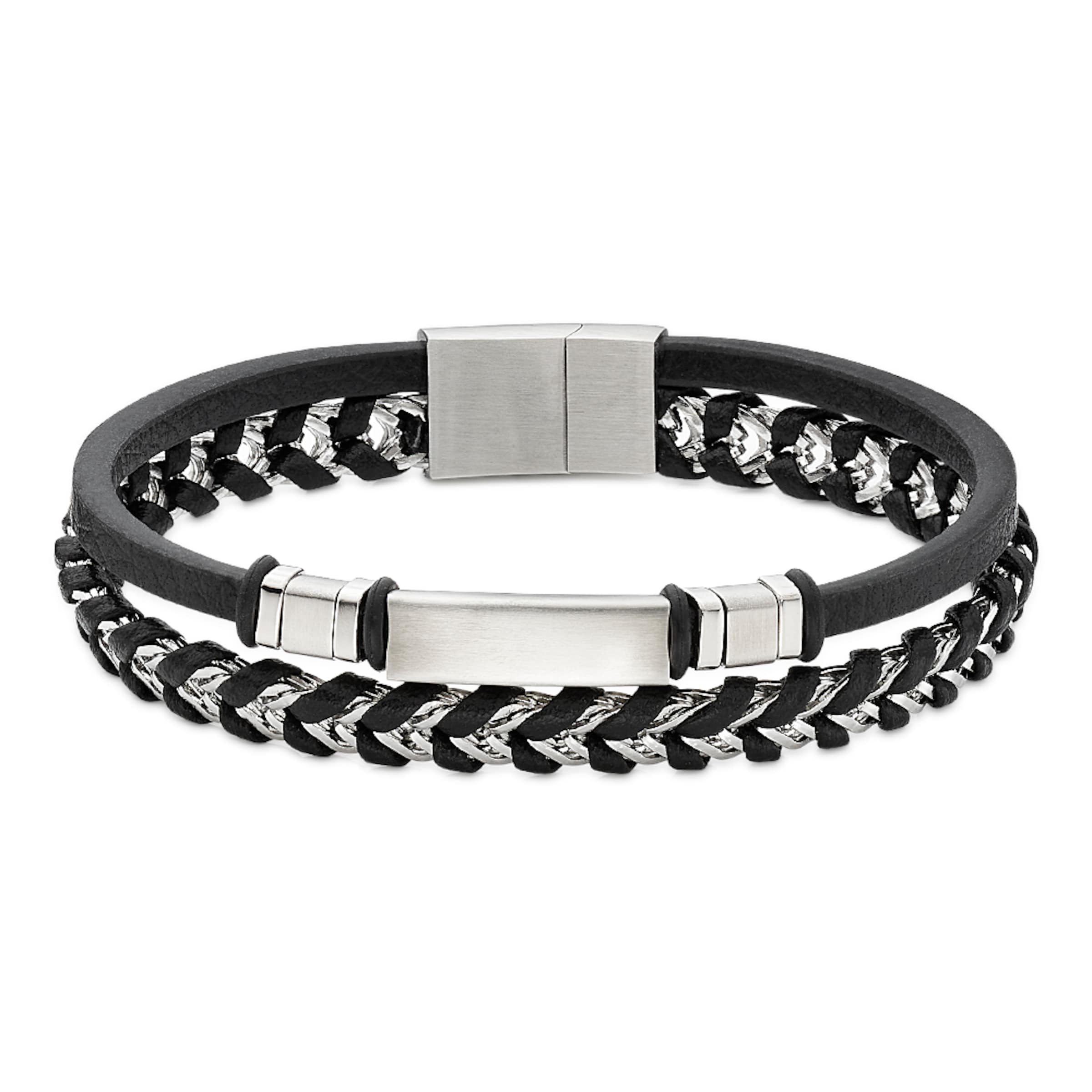 Bruno Banani LM Armband in Schwarz: Vorderseite