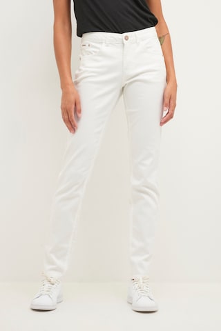 Coupe slim Jean 'Lotte' Cream en blanc : devant