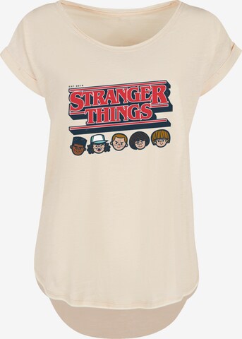 T-shirt 'Stranger Things Caricature Logo Netflix TV Series' F4NT4STIC en beige : devant