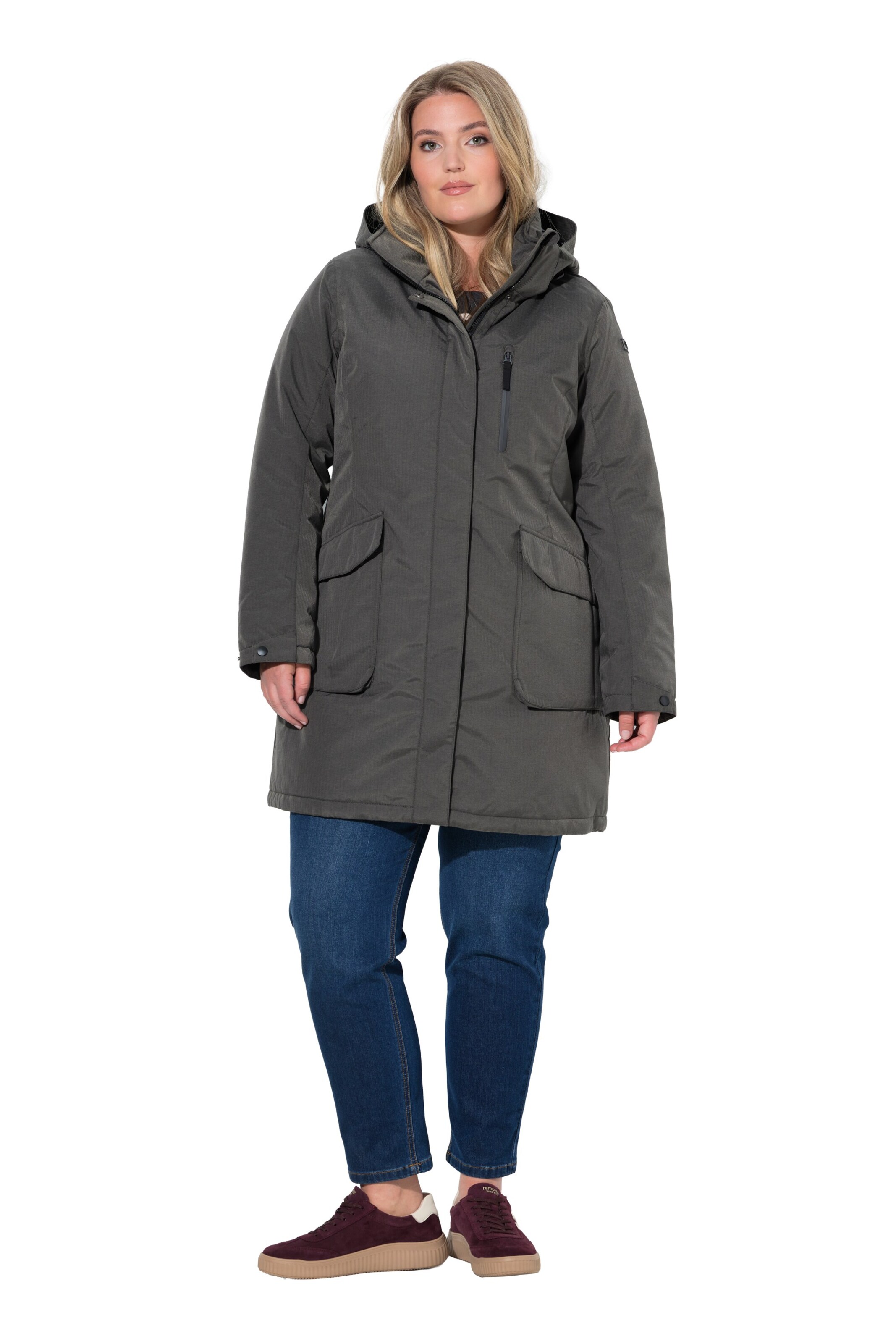 Ulla Popken Performance Jacket in Grey: front