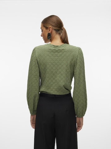 VERO MODA Bluse 'FLOWER' i grøn