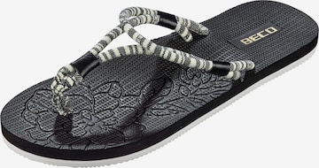 BECO the world of aquasports T-Bar Sandals 'BECO IBIZA' in Black: front