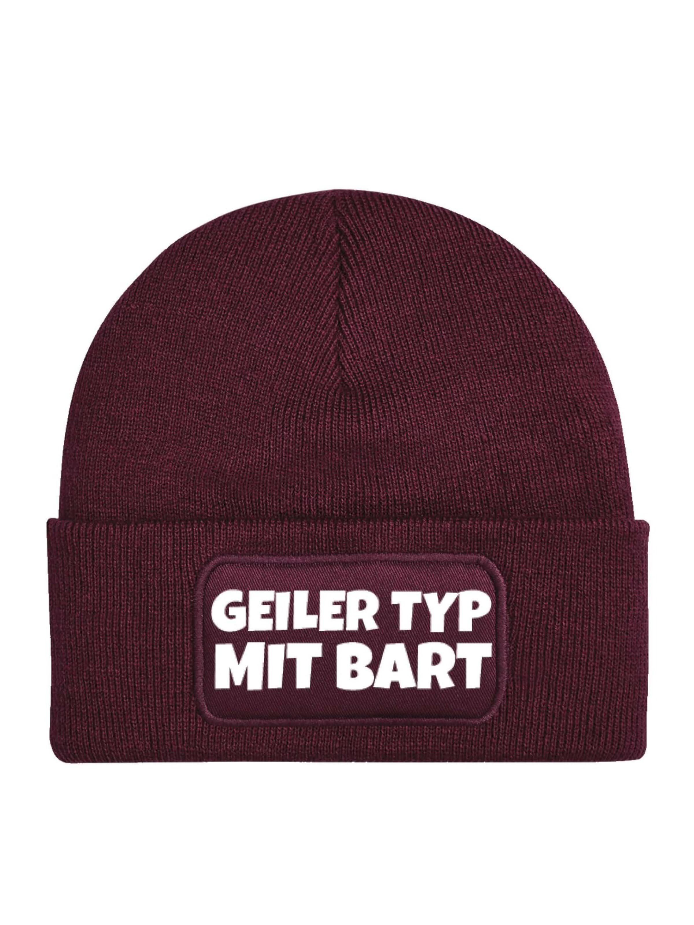 Youth Designz Mütze 'Geiler Typ mit Bart'‌‌‌‌‌‌‌‌ in Rot: Vorderseite